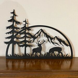 Handmade Laser Cut Wooden Nature Scene, Cabin Wall Decor